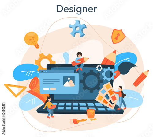 Web design concept. Presenting content on web pages.