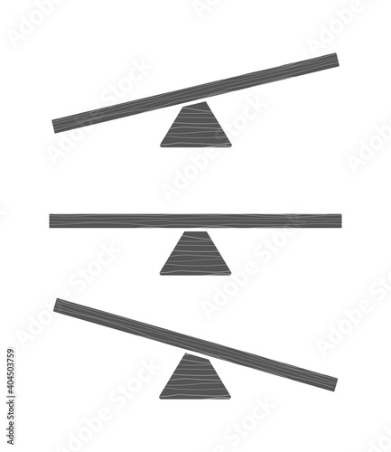 Seesaw icon. Preschooler balancing toy in park for kids outdoor playground vector set. Illustration equal and totter, teeter scale