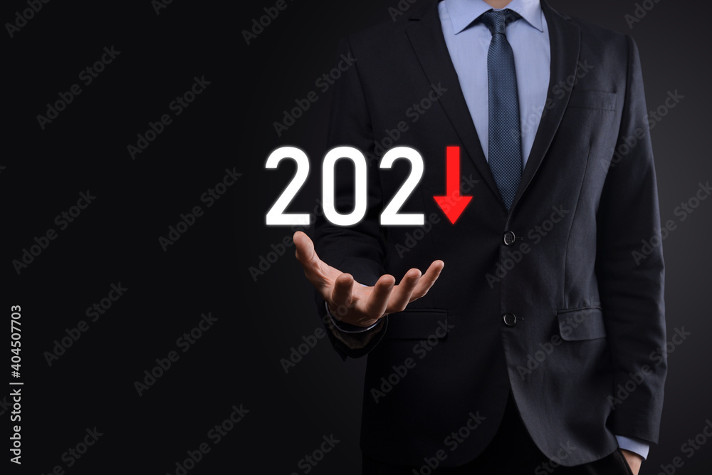 Plan business negative growth in year 2021 concept. Businessman plan and increase of negative indicators in his business, decline down business concepts. Plan business negative growth in year 2021 concept. Businessman plan and increase of negative indicators in his business, decline down business concepts.