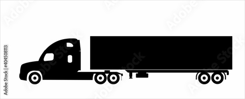 Modern American road train icon. Vector illustration