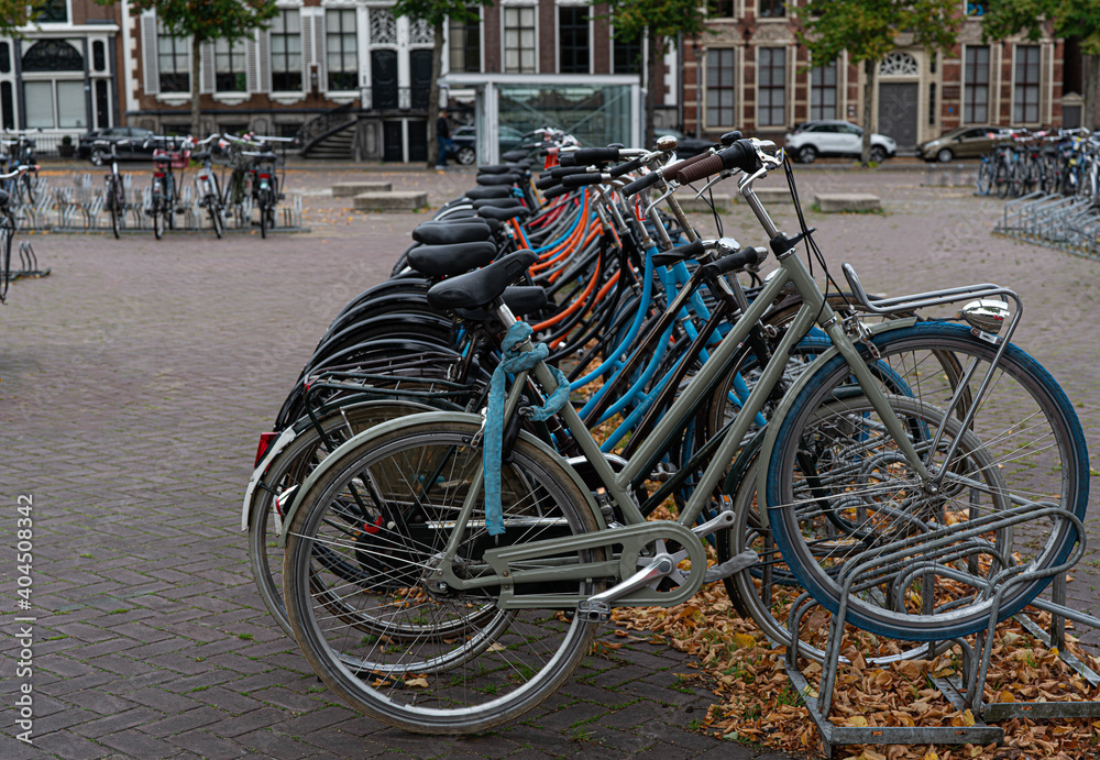 bicycles in a town 