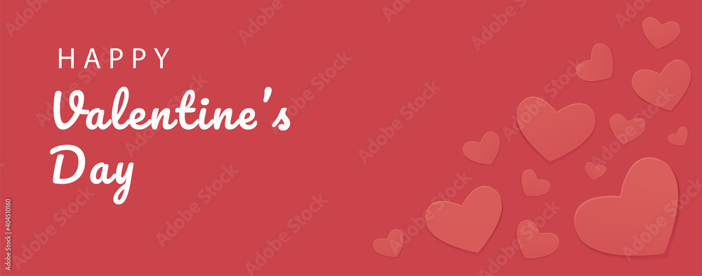 Valentine's day flyer. A composition of hearts and text.
