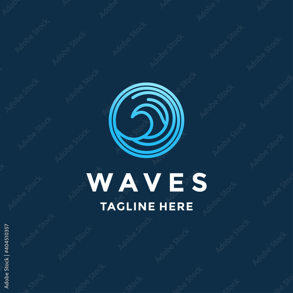 waves logo vector icon illustration