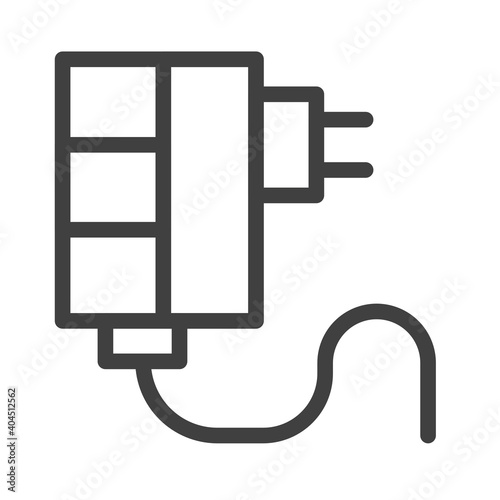 Charger logo icon or illustration with ouline stroke style vector design. Perfect use for web, app, pattern design etc.