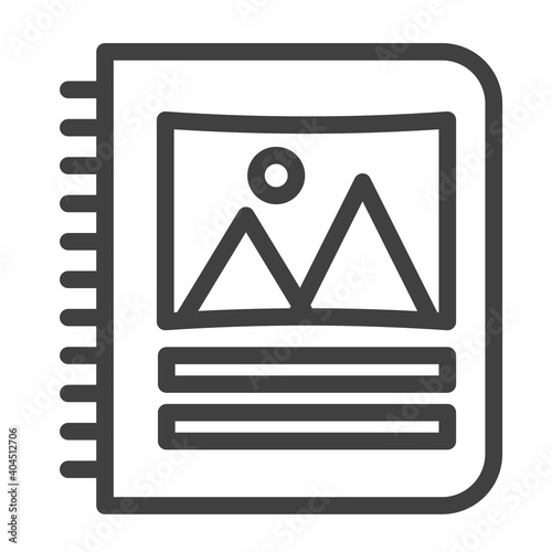 Album gallery icon logo or illustration with ouline stroke style vector design. perfect use for web, mobile app, pattern design etc.