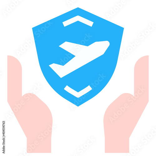 Travel insurance icon for web element , webpage, application, card, printing, social media, posts etc.