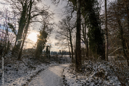 Hike through the snowy ravine near Schmalegg