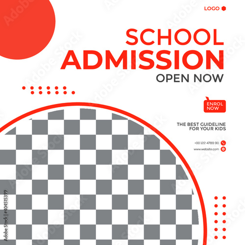 School admission web banner template design