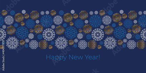 Xmas snowflakes frame in bl...