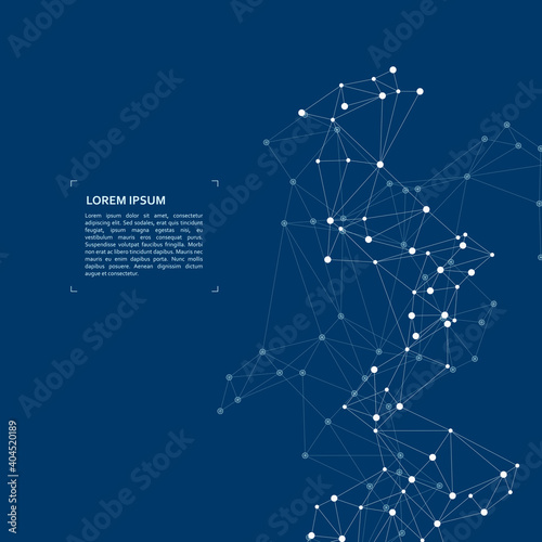 Node molecule structure. Geometric modern technology concept. Science vector background. Business network concept illustration