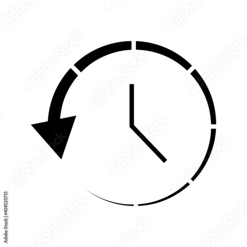 Clock and circular arrow vector icon