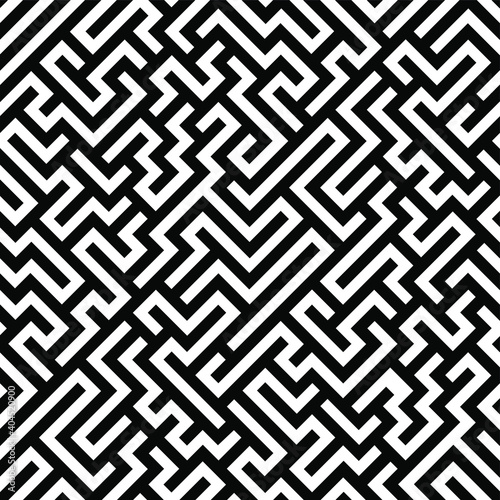 black and white maze background image, vector illustration