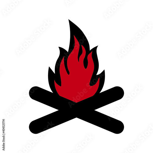 fire flame icon illustration ignite symbol design on white background