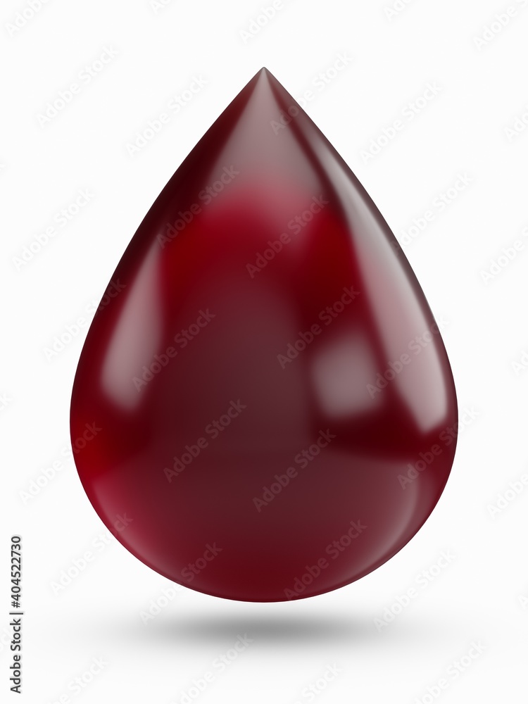 3D Rendering Blood Drop isolated on white background 3D Rendering Blood Drop isolated on white background