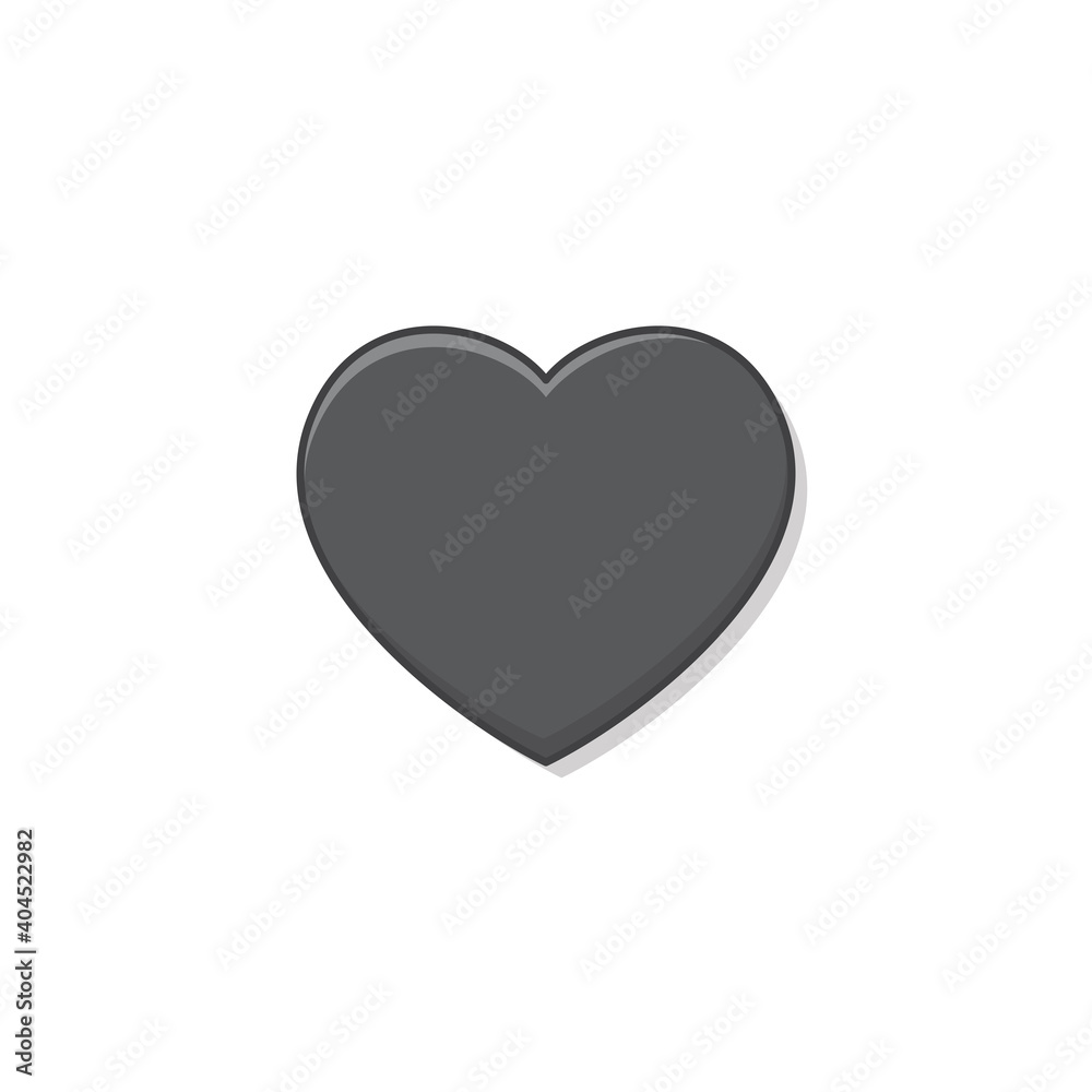 Love Heart Vector Icon Illustration. Black Heart Flat Icon