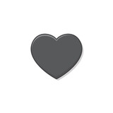 Love Heart Vector Icon Illustration. Black Heart Flat Icon