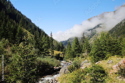 The mountain river Untertal valley in Styria, Austria