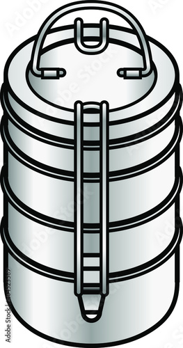 A stainless steel tiffin.