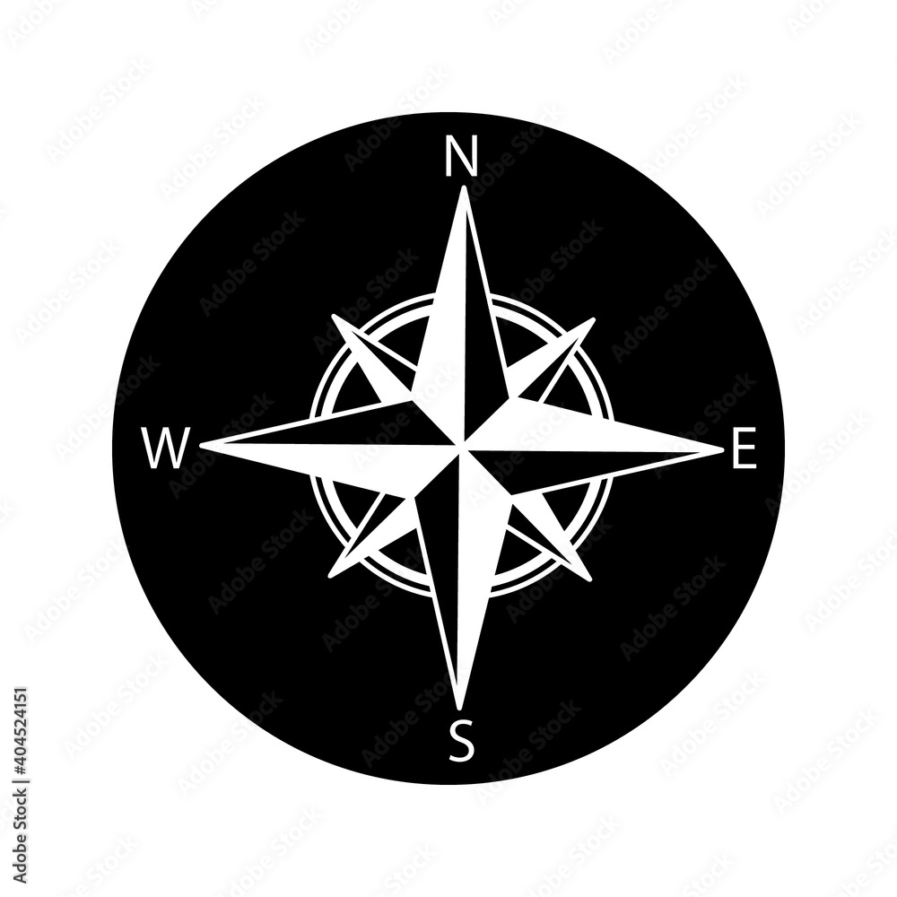 Compass Icon In Trendy Style Isolated Background. color editable on white background Compass Icon In Trendy Style Isolated Background. color editable on white background