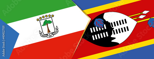 Equatorial Guinea and Swaziland flags, two vector flags.