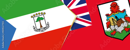 Equatorial Guinea and Bermuda flags, two vector flags.