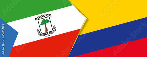Equatorial Guinea and Colombia flags, two vector flags.