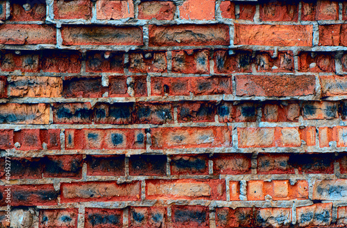Obraz na płótnie Old weathered red brick wall. Grunge background. w salonie