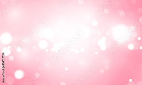 Pink abstract blurred background with blur bokeh light effect for wedding vector Happy Valentine's day card hearts poster design.