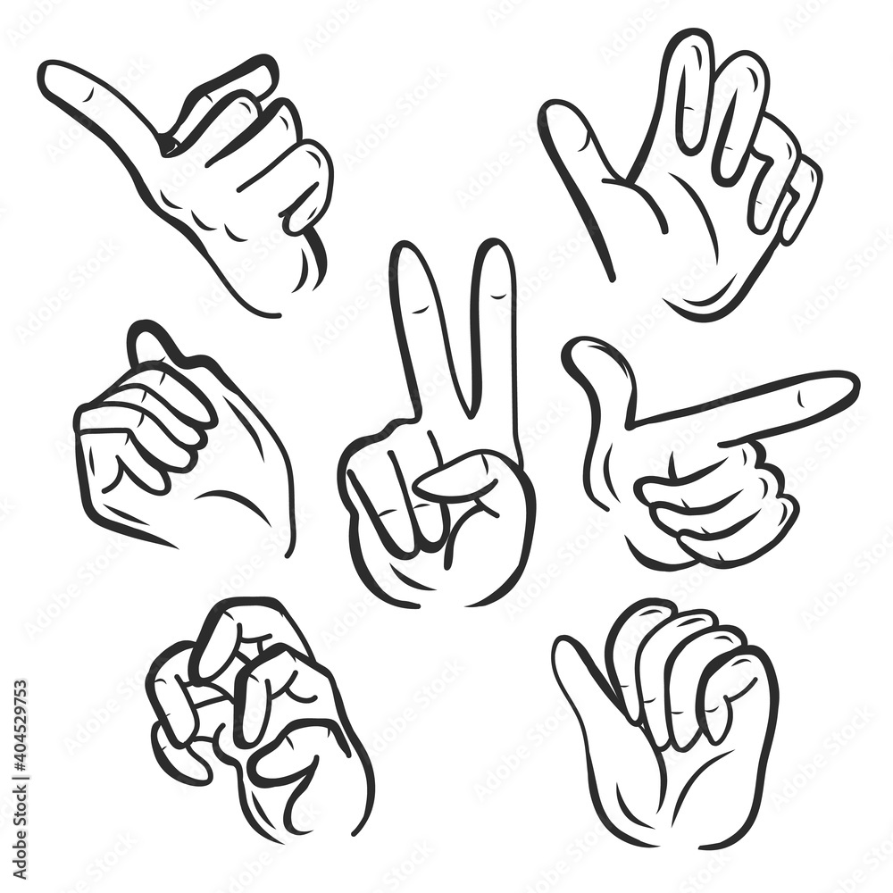 Hand collection. Hand vector collection, hand positions, different hands. Cartoon style Hand collection. Hand vector collection, hand positions, different hands. Cartoon style