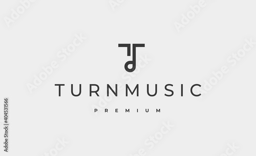 letter T music logo Design Vector Illustration