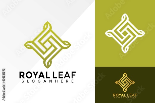 Royal Leaf Logo Design, Cosmetic Fashion business logos vector, modern logo, Logo Designs Vector Illustration Template
