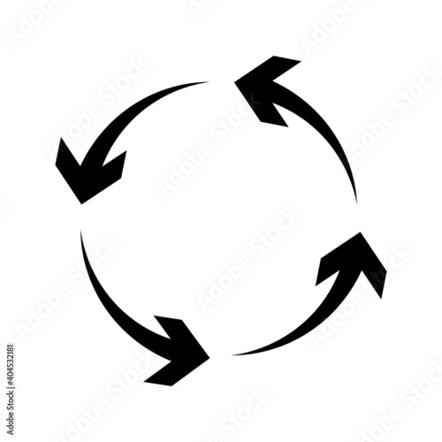 Cyclic rotation icon vector. Recycling recurrence concept. Renewal color editable icon on white background