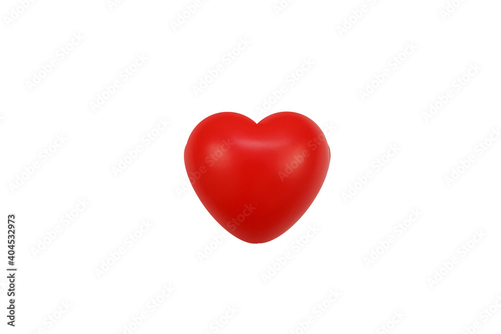 The red heart ball for valentines day isolated on white background. The red heart ball for valentines day isolated on white background.
