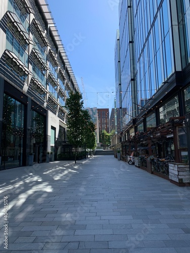 Buildings and modern architecture in Manchester City centre. Manchester England. 