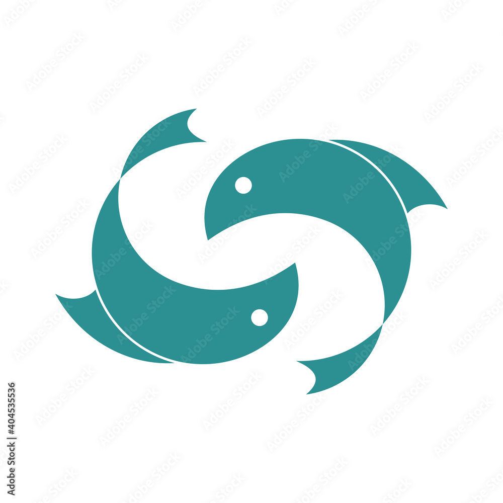 Obraz premium two fish logo, abstract spinning fish concept.