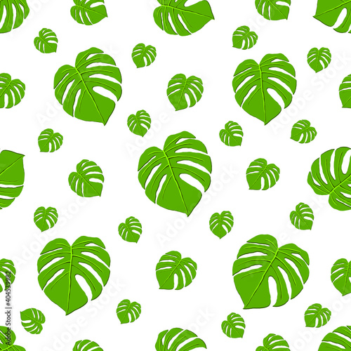 Hand drawn Monstera leaf Se...
