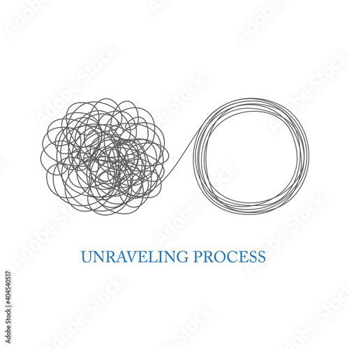 Tangled and unraveled tangle problem solving concept