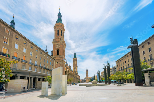 Plaza del Pillar square in Zaragoza, Spain