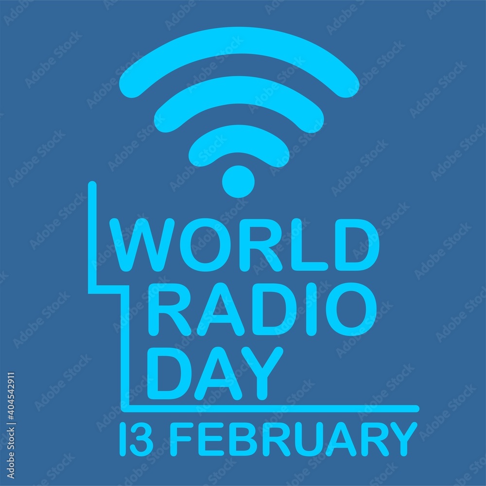world radio day communication design concept february blue vector illustration world radio day communication design concept february blue vector illustration