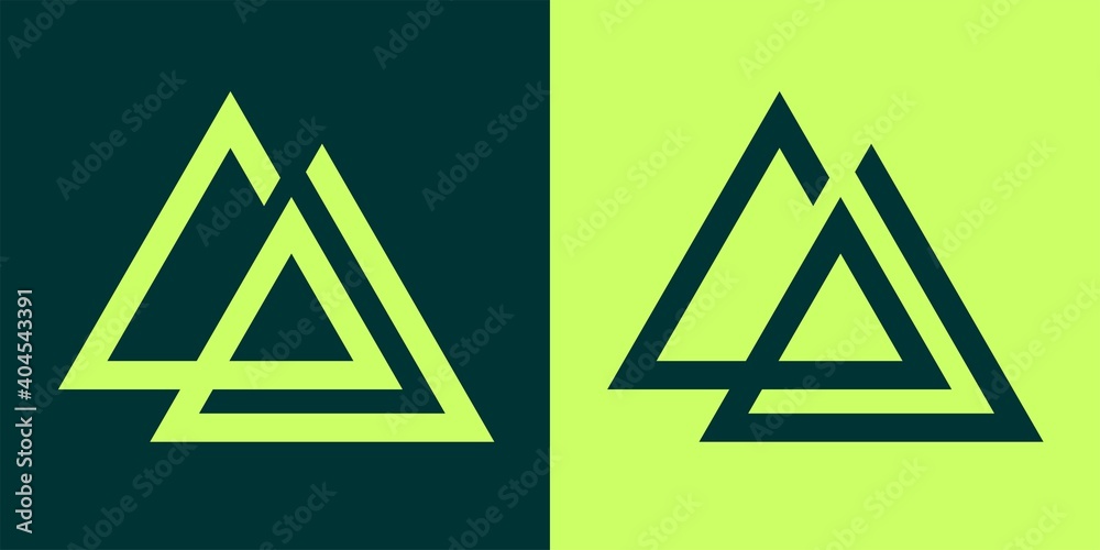 Monogram logo triangle elegant simple design vector illustration Monogram logo triangle elegant simple design vector illustration