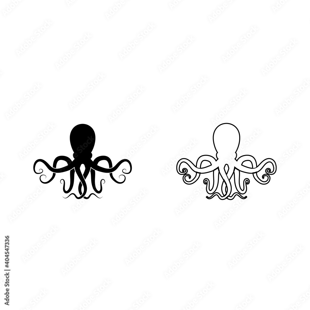 Φωτογραφία Set of Octopus logo. Vector sign