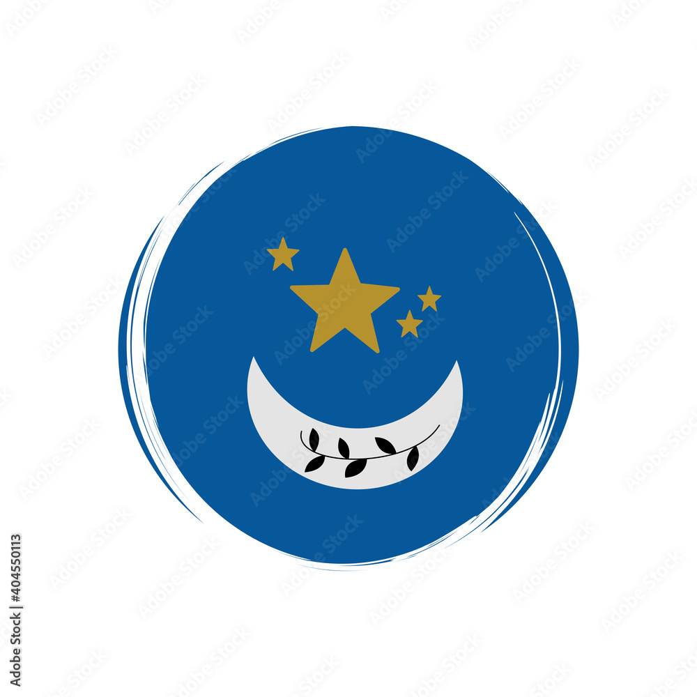 Cute esoteric icon vector with moon and stars, illustration on circle with brush texture, for social media story and highlights Cute esoteric icon vector with moon and stars, illustration on circle with brush texture, for social media story and highlights