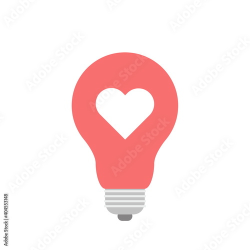 Heart symbol in Pink lamp. Lamp vector.
