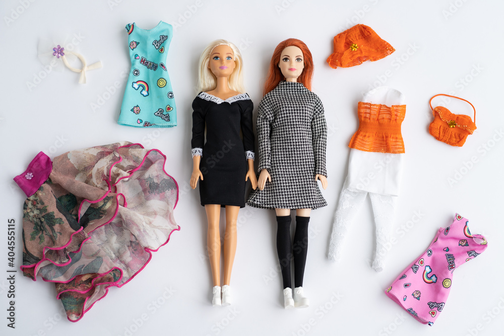 Minsk, Belarus. January 2021. The most popular toy in the world is the  Barbie. Dolls with