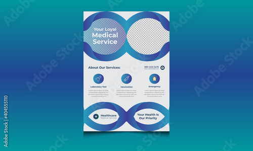 Clean and creative professional Medical and Eyecare Flyer design in A4 size