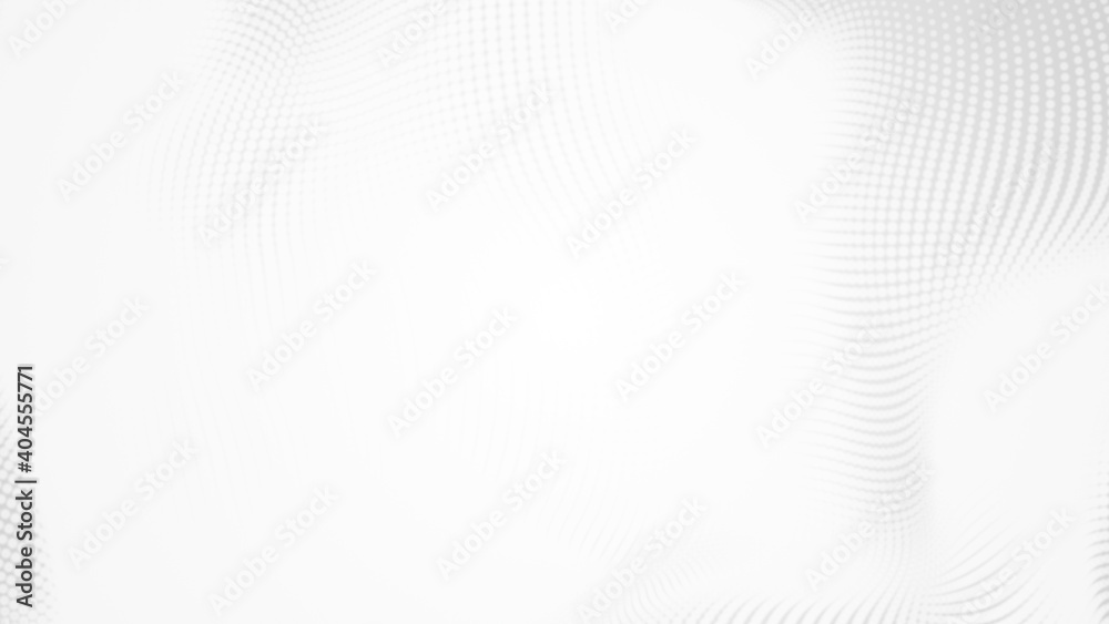 Dot white gray wave light technology texture background. Abstract big data digital concept. 3d rendering.