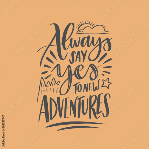 Hiking Quotes Vector Illustration  photo