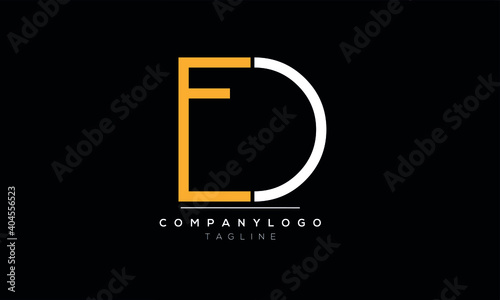 Abstract Letter Initial ED or DE Vector Logo Design Template