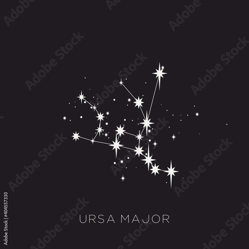 Star constellation space zodiac ursa major vector