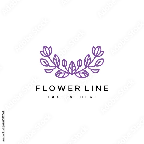 Flower logo drawn with minimal lines